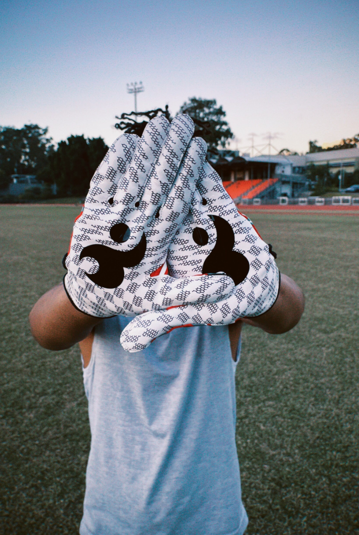 Red/White Receiver Gloves