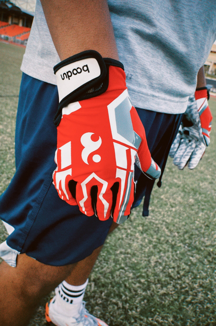 Red/White Receiver Gloves